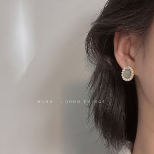 Retro Chinese Style Pearl Earrings Womens Fashion Jewelry No Piercing Mosquito Coil Tray Clip-Ons Alloy Silver Gold Plated