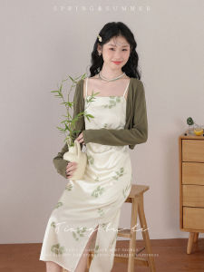 New Chinese Style Floral Print Halter Dress Womens Gentle Wind Summer New Arrival A-Line Midi Dress Breathable Comfortable