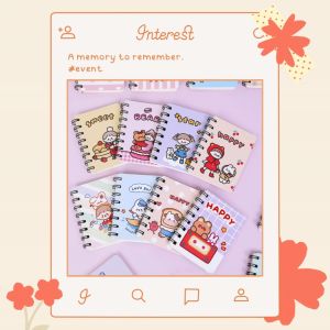 สมุดโน๊ตปกแข็ง สมุดโน๊ต น่ารัก สำหรับจดบันทึก สมุดNote สมุดจดบันทึก สมุดพกพา ขนาด 8x10.5 cm สมุดสันลวด โน๊ตสันลวด mini note พร้อมจัดส่ง/มีเก็บปลายทาง