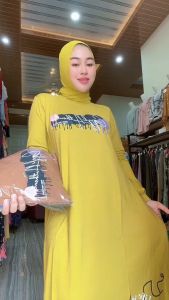 GAMIS ALA GYLS ALIYAH//DRESS KAOS KUNING