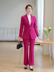 High-End Orange Suit Female Interview Formal Wear 2024 Autumn New Goddess Temperament Commuters All-Matching Suit Overalls