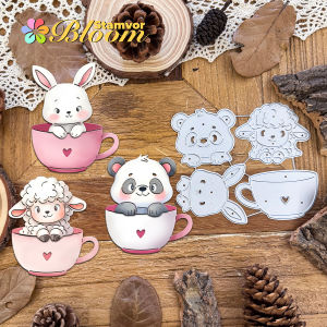 Original Lovely Love Cup Animals Panda Bunny Sheep Metal Cutting Dies Scrapbooking Decorative Embossing