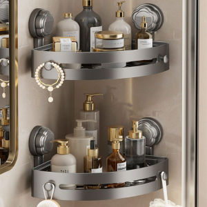 Suction Cup Without Punching Washroom Triangular Storage Rack Toilet Bathroom Corner Towel Shower Gel Storage Shelf