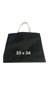 goodybag hitam tali putih bisa custom uk 33 x 34