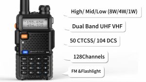Baofeng UV-5R Walkie Talkie Set Of 2 Dual Band UHF/VHF Two Way Radio 128CH Portable Long Range Radio Original COD
