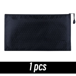8 Colors Black Grid Pencil Bag Zipper Pouch Bill File Bag Makeup Small Pencil Case Waterproof Office Supplies Travel Accessories