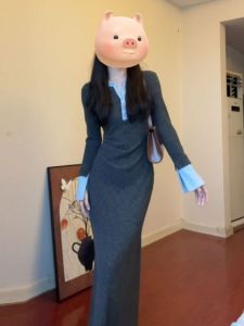 CHANGTONG | Slimming & Body-hugging Korean-style Unique Fashionable Knit Dress