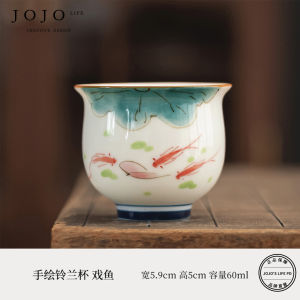Hand-Painted Ceramic Tea Cup Gongfu Tea Set for Home Use Orange Dawn JOJOS L. PD.Tangerine Chinese Style Tea Bowl