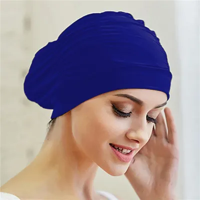 Swimming Hat Women Unisex Girls Long Hair Bathing Cap Swimming Cap Stretch Drape Free Size Swim Pool Sport Elastic Nylon Turban