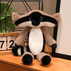 Forest Animals Series Stuffed Cartoon Wolf Frog Raccoon Fox Lovely Doll Long Face Home Decro Birthday Gifts