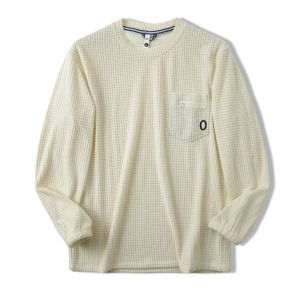 Outdoor Classy! Corn Grid Warm Fleece! Heat Storage Lock Temperature! Fall Winter Men Mountain Mechanical Style T-shirt Bottoming Shirt