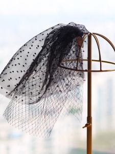 Short Double Layered Black Mesh Veil V680 Halloween Retro Costume Party Performance Photography Props Soft Tulle Headwear