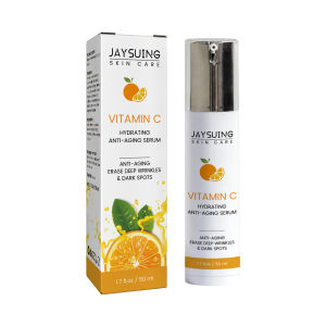 Jaysuing Vitamin C Anti-aging Facial Serum Hydrating Anti Wrinkle Lighten Hyaluronic Acid Erase Deep Wrinkles & Dark Spot Freckles Moisturizing Brightening Essence Fade Fine Lines Lifting Firming Skin Care Products 50ml