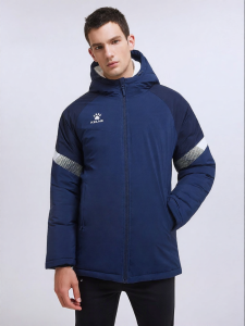 Kelme | Winter Long Hooded Sport Cotton Coat for Male Athletes