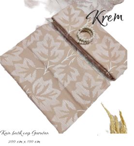 Kain batik - kain batik warna krem- kain batik cap garutan - Kain batik katun halus - kain batik seragaman - kain batik meteran - kain batik asli pekalongan - kain batik premium