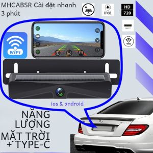 Camera Dự Phòng Không Dây Chạy Bằng Năng Lượng Mặt Trời Với Pin 4800mAh Lắp Đặt Tự Làm Chỉ Trong 2 Phút Chống Nước IP68K Dành Cho Ô Tô Xe SUV - Camera Xe Hơi