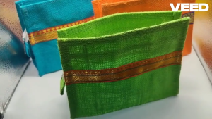 Handmade Jute Gift Pouch Set | Eco Friendly Return Gift Bags with Traditional Border | Festive & Wedding Favours (Size: 6x8 Inches | Pack of 1)