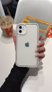 Shockproof iPhone Case For iPhone 6 6S 7 8 Plus XR 11 12 13 14 15 16 Pro Max X XS Max 3 IN 1 Candy Color Transparent Silicone Soft Protective Cover