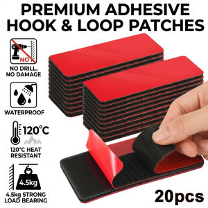 Heavy Duty Hook and Loop Strips 8x3cm Self Adhesive Fastener Tape 120C Heat Resistant Waterproof No Drill Mounting for Car Home