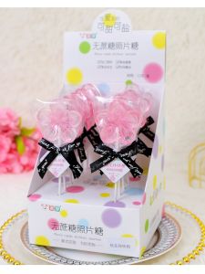 Creative Cartoon Character Peach Blossom Photo Lollipop Handmade No Sugar High Aesthetic Candy Gift Snack Traditional Candy