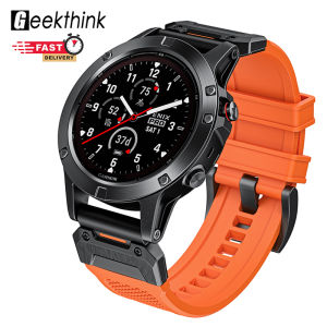 GEEKTHINK Quick fit 22mm 26mm Light Luxury Rubber Strap for Garmin Fenix 8/5/5X Fenix7/7X Fenix 3 HR Fenix 6/ 6X pro /Epix/Instinct Forerunner 945 935 Watchband