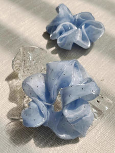 Ballet Style Sequin Hair Ties Womens Macaron Color Series Silk Ribbon Hair Accessories Large Bowknot Diamond Encrusted Hair Bands