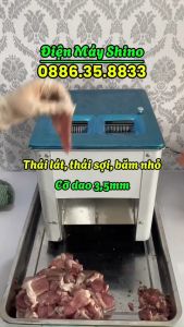 Máy thái thịt tươi sống SN85 dao 2 cửa chuyên cắt thịt bò lạp xưởng thịt nướng bún chả thái sợi thái hạt lựu làm nhân bánh chả viên  2-2.5mm.....3.5-7mm dễ dàng vệ sinh máy khi sử dụng BẢO HÀNH 12 THÁNG LỖI 1 ĐỔI 1