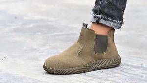 COD HUANGQINHUIZE Suede work safety shoes Kevlar midsole anti-smash anti-scald anti-piercing welding shoes non-slip wear-resistant safety boots WFG