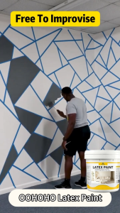OOHOHO Interior Exterior Latex Wall Paint Ready To Use Anti Mold Crack Resistant DIY Home Wall Renovation Multi Color Latex Coating Free Tools