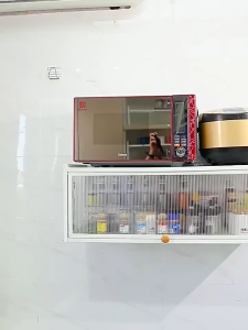 Kitchen rack under cabinet | Wall-mounted spice storage rack | Punch-free dust-proof cabinet shelf | Rak kabinet