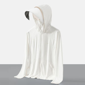 TUCANO Ladies Summer Lightweight Ice Silk Sun Protection Clothing Hooded Zipper Long Sleeve Travel Outdoor Gear Regular Fit