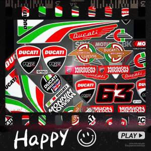 Motorcycle UV Stickers Motocross Fairing Stereoscopic Motorcycle Rear case Fender Tank Skateboard Helmet Ducati Logo Decal Decoration Accessories For Ducati Monster 696 796 S2R Diavel V4 950 1200 1260 S V2