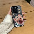 Creative Cute Cartoon Minimalist Dog Cat for Iphone16pro Phone Case New Arrival Apple 15promax Protective Case Transparent 13 Drop-Resistant Strip 11 Large Hole Lens plus Couple. 