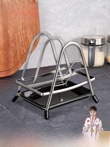 Large 304 Stainless Steel Cutting Board Stand Home Use Adhesive Cutting Board Support Frame Kitchen Storage Rack No Installation