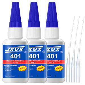 LOOLIFL | 401 Super Glue Dries Instantly Instant Adhesive Bond Clear All-Purpose Universal for Plastic Wood Metal Rubber Leather 20g 6 Pcs