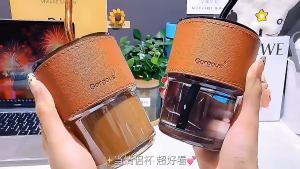 Ins Style Straw Heat Resistant Glass Coffee Cup Mug High Appearance Bottle