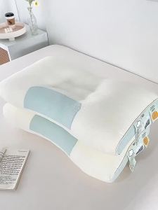 Two-tone Patchwork Sleeping Pillow Core Cervical Pillow Star Hotel Fiber Pillow Core Sleep Pillow