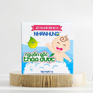 Bột pha nước tắm cho bé NHÂN HƯNG - Thảo dược thiên nhiên - An toàn cho bé - Hộp 30 túi - Gói 10 túi - Chính hãng