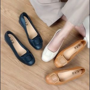 Sepatu Wanita Terbaru Flat Shoes Jelly Pita Kotak Fashion Slip On Style Kasual Kekinian COD SPT-78