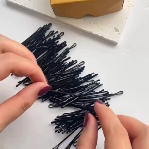 Rambut Klip Pin Hitam 50 pcs U Shape Pin Hair Pin Rambut Clip Black Saloon U Pins-COZII