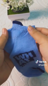 FYKS89 Kaos Kaki Pria Wanita Motif Garis Dan Huruf Kaos Kaki Pendek