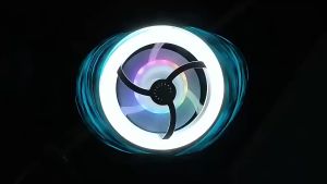 Frankybee Lampu Kipas Angin Plafon 360° Rotation 3-Speed Pendingin Rumah Lampu Aromatheraphy RGB LED with Remote