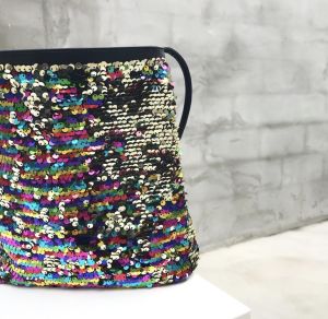 Export South Korea Ins Same Style Handmade Bag Easiest for Match Womens Trendy Bag Sequin Bag Shoulder Messenger Bag Small Bag New