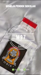 Selamat Datang di M97 Official Shop: Baju Seragam Sekolah SD SMP SMA Kemeja Putih & Baju Atasan Lengan Pendek Bet Bordir Kain Oxford