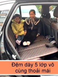 Đệm ô tô nằm ngủ gấp gọn bằng da cao cấp nệm xe hơi ghế sau cho xe 4 5 7 chỗ và bán tải dài 1m2 không cần bơm