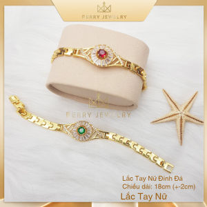 Lắc Tay Titan Đính Đá Vòng Tay Nữ Xi Mạ Vàng Non Cao Cấp Bền Màu Trẻ Trung (Không Bị Xỉn Đen) B55LT | Berry Jewelry