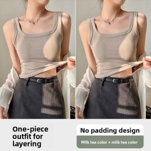 miiow | Womens Slim Fit Underwear Off-Shoulder Backless Tank Top with Ribbed Cotton Fabric