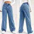 Korean Pants For Women Wideleg Baggy Straight High Waist (Refurbished Random Design). 
