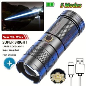 High Lumen Senter Led Super Terang Zoom Senter Swat Waterproof Rechargeable