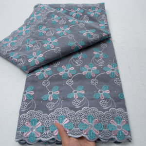 African Swiss Voile Cotton Lace Fabric 2026 High Quality 5 Yard Embroidered Nigerian Lace Fabric Elegant Dress for Sewing 5006